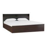 GET ALEX QUEEN BED WITH BOX STORAGE IN DARK WALNUT FINISH