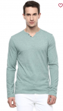 Tatacliq – Buy Celio Green Full Sleeves V-Neck T-Shirt at only Rs. 649