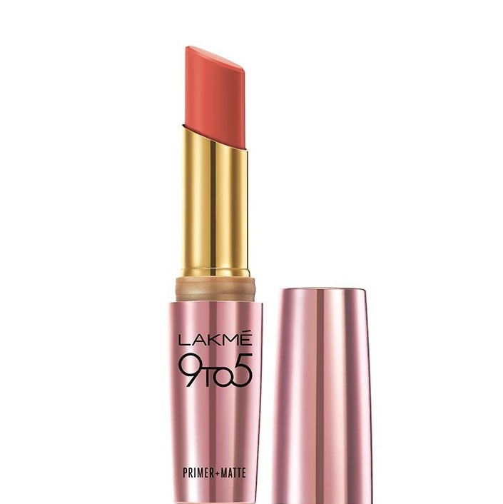 Lakme 9 to 5 Primer and Matte Lip Color, Coral Date, 3.6g
