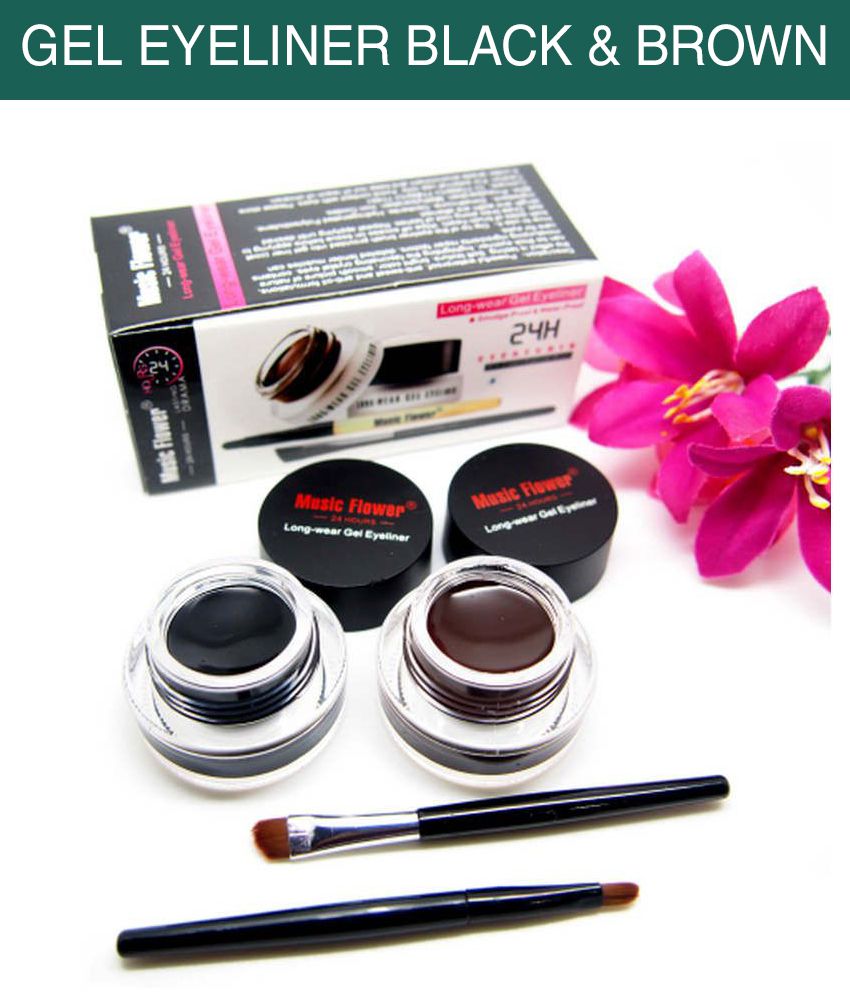 Music Flower Gel Eyeliner Black & Brown