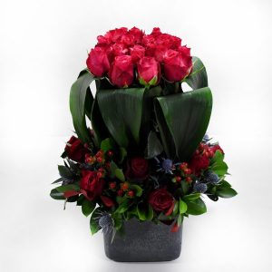 Dark Pink Roses Arrangement