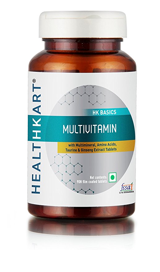 HealthKart Multivitamin with Multimineral, Amino Acids, Taurine & Ginseng Extract, 60 tablet(s) Unflavoured