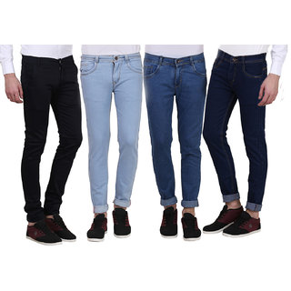 X-Cross Denim Slim Fit Jeans for Men-Pack Of 4 Pcs