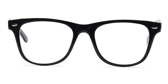 Black Full Frame Retro Square Eyeglasses for Men and Women