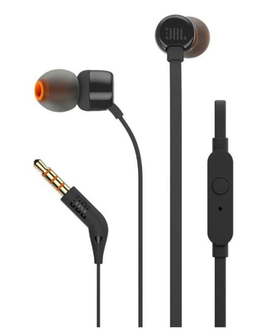 JBL T110 In Ear Wired Earphones With Mic Black