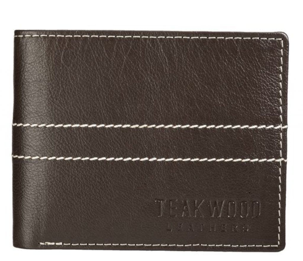 TataCliq-Teakwood Leathers Coffee Brown Stitched Bi-Fold Wallet @ Rs. 999