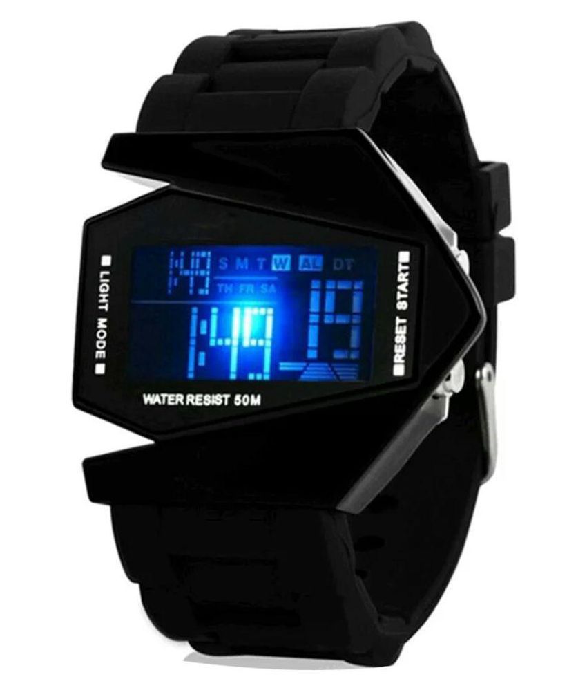 SMC Black Digital LED Watch