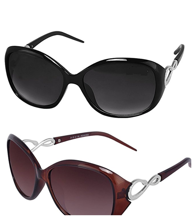 Amazon- Buy &S Womens Sunglasses Of 2 Combo Of 2 Sunglass (Black Brown) Wayfarer Sunglasses For Womens/Girls/Ladies - (Butterfly-Combo-Black-Brown) at only Rs. 399