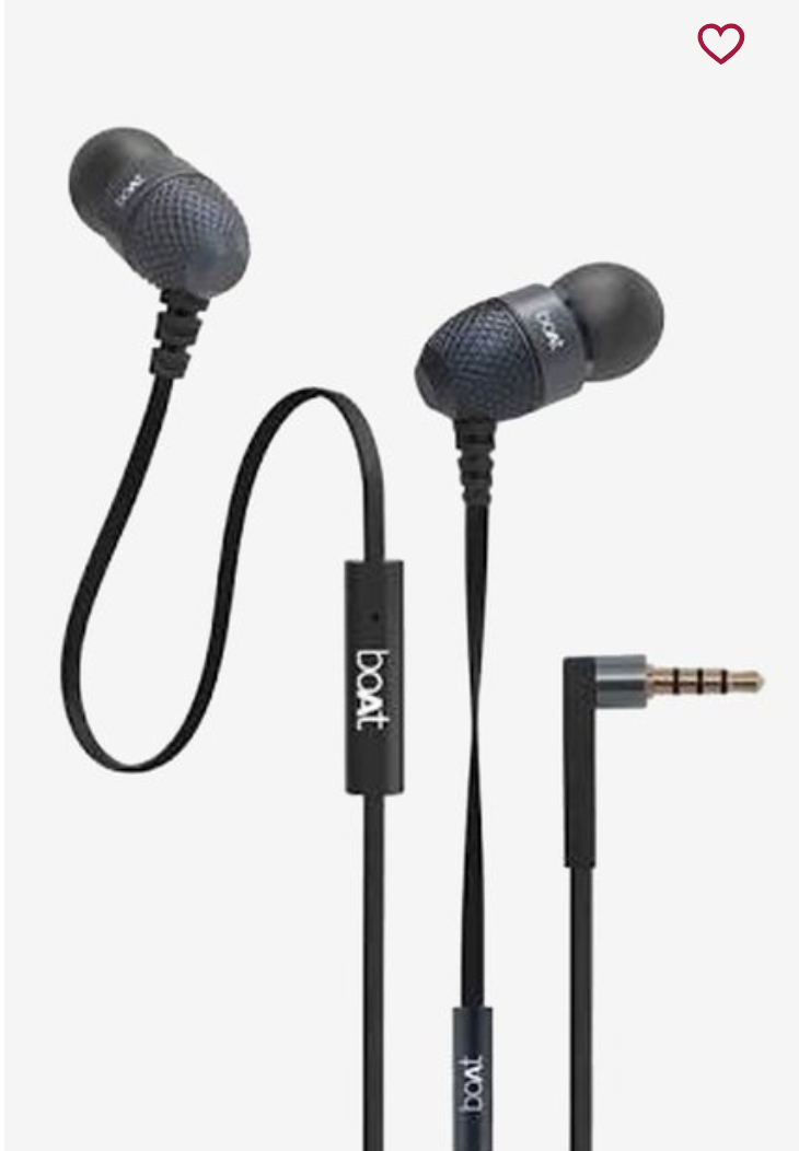 TataClip- Buy Boat BassHeads 225 In the Ear Earphones with Mic (Black) at Rs.589