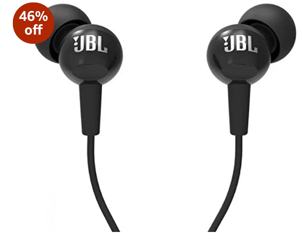 Amazon- Get JBL C100SI in-Ear Headphones with Mic (Black) at only Rs.699