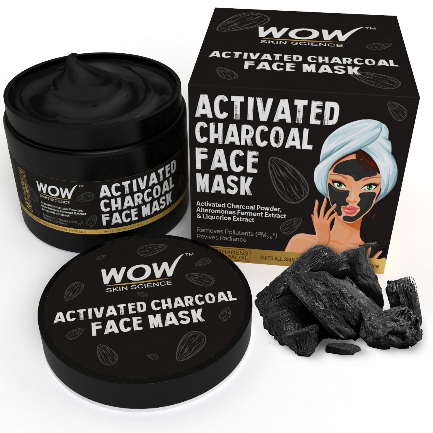 Snapdeal- WOW Activated Charcoal Face Mask 200ml at just Rs. 399