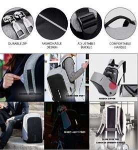 Snapdeal - Defloc Grey Anti-theft School Bag with USB Port