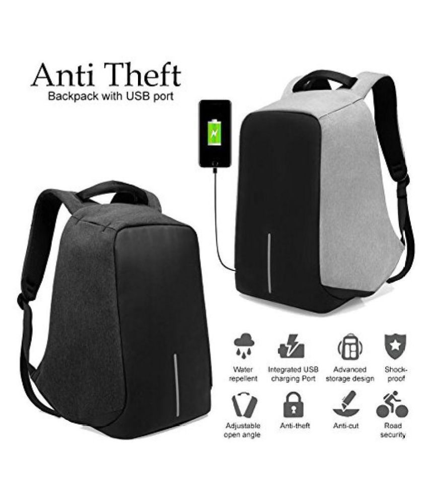 Snapdeal – Buy Defloc Grey Anti-theft School Bag with USB Port @ Rs.1,099