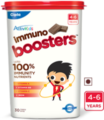 Cipla-Get Activkids Immuno Boosters for 4 to 6 years 30 Choco bites for 1 month at Only Rs.299
