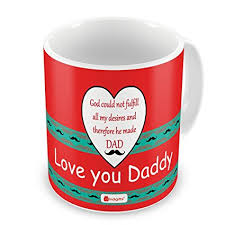 Indigifts Fathers Day Gifts Best Dad in the World Decorative Coffee Mug 330 ml Red
