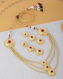 Gold Plated Layer Necklace Set from Jhankar