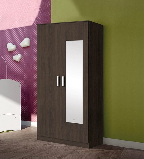 Pepperfry- Get Okinawa Two Door Wardrobe in Chocolate Finish by Mintwud at Only Rs. 9999