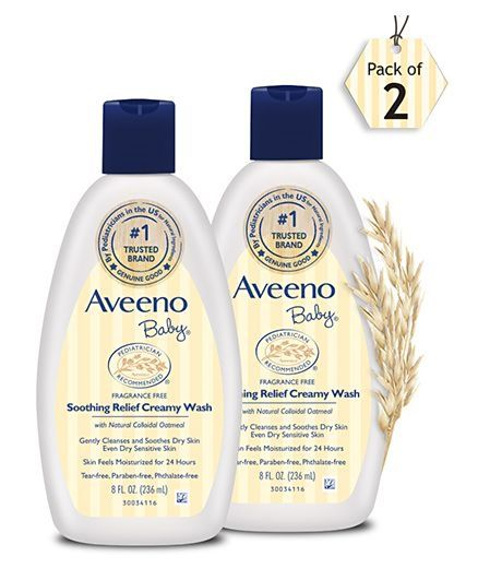 Firstcry- Aveeno Baby Soothing Relief Creamy Wash 236ml - pack of 2 @ Rs.1038.70