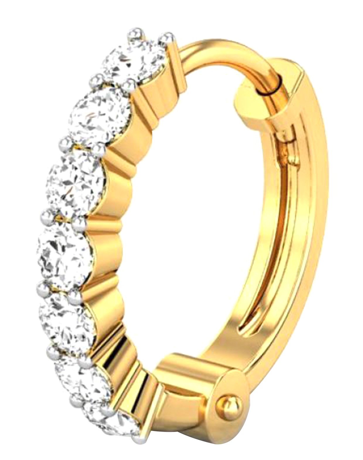 Candere By Kalyan Jewellers 18k Gold & 0.07 ct Diamond Nose Ring